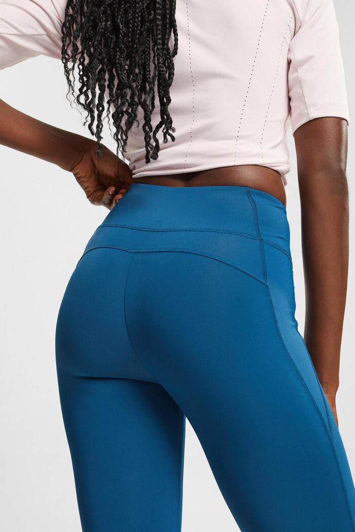 Made of recycled material: leggings with E-DRY technology, PETROL BLUE, detail image number 5
