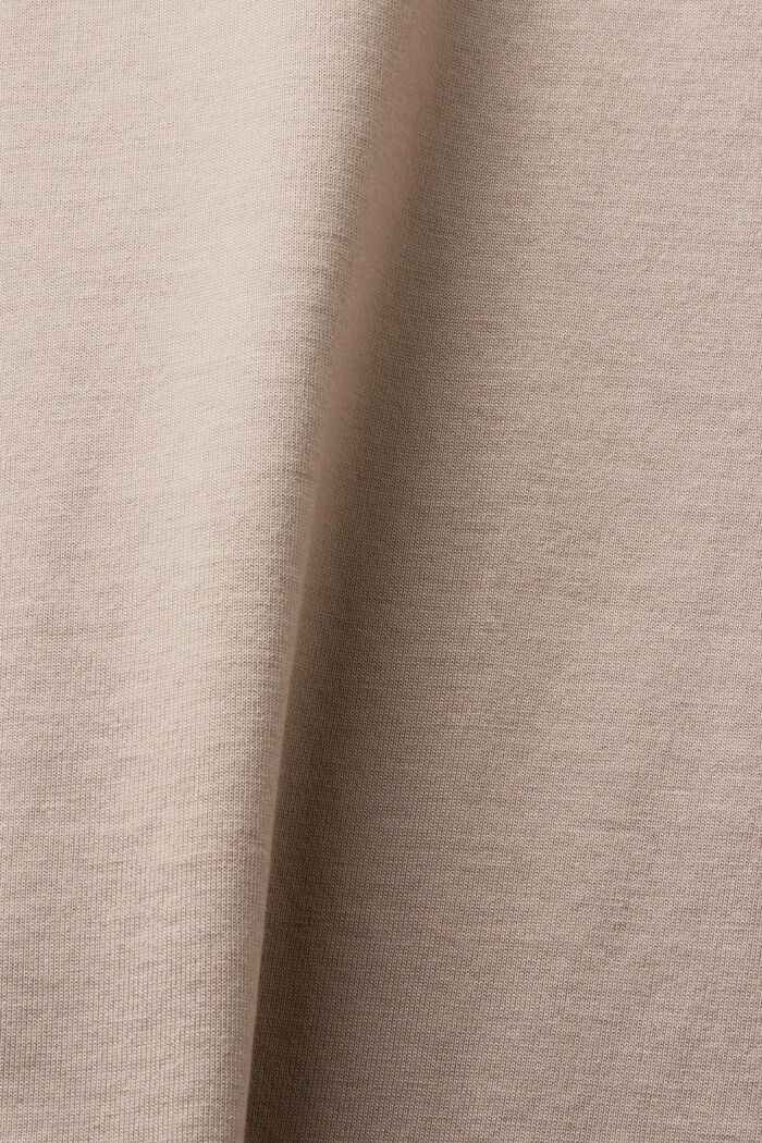 Pima Cotton Crewneck T-Shirt, LIGHT TAUPE, detail image number 4