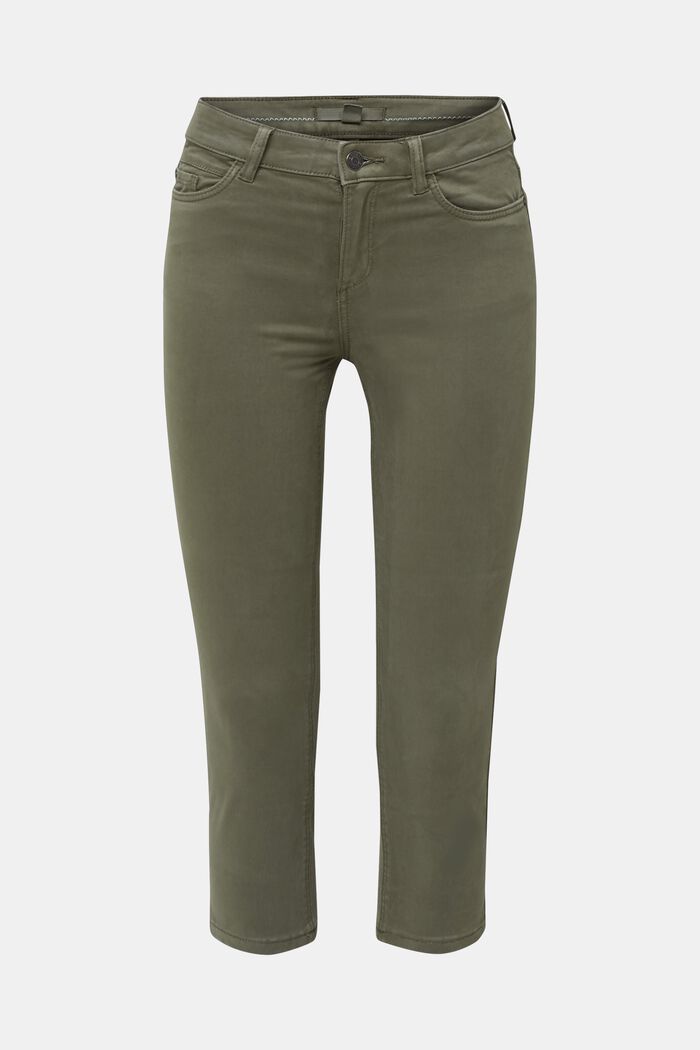Soft Capri trousers with Lycra® xtra life™, KHAKI GREEN, detail image number 0