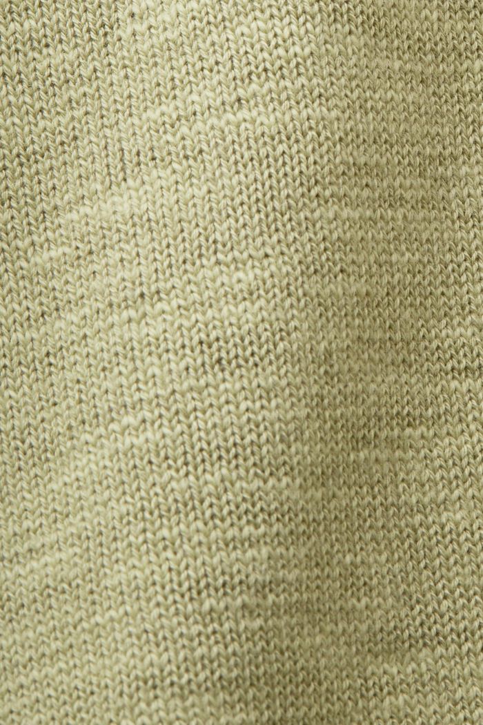 V-neck cardigan, cotton-linen blend, LIGHT GREEN, detail image number 5