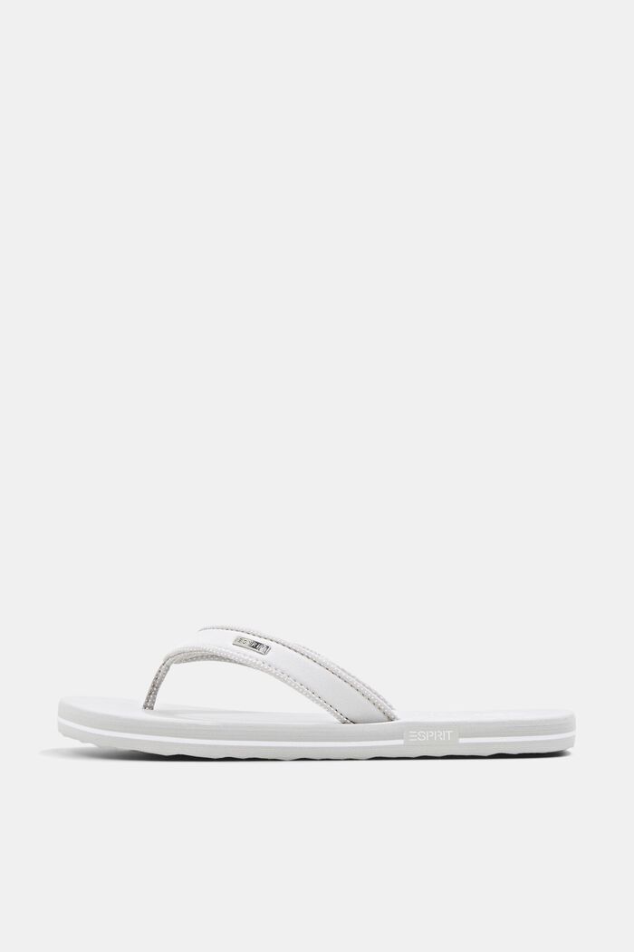 Thong sandals with fabric straps, LIGHT GREY, detail image number 0