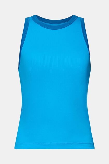 Ribbed jersey tank top, stretch cotton