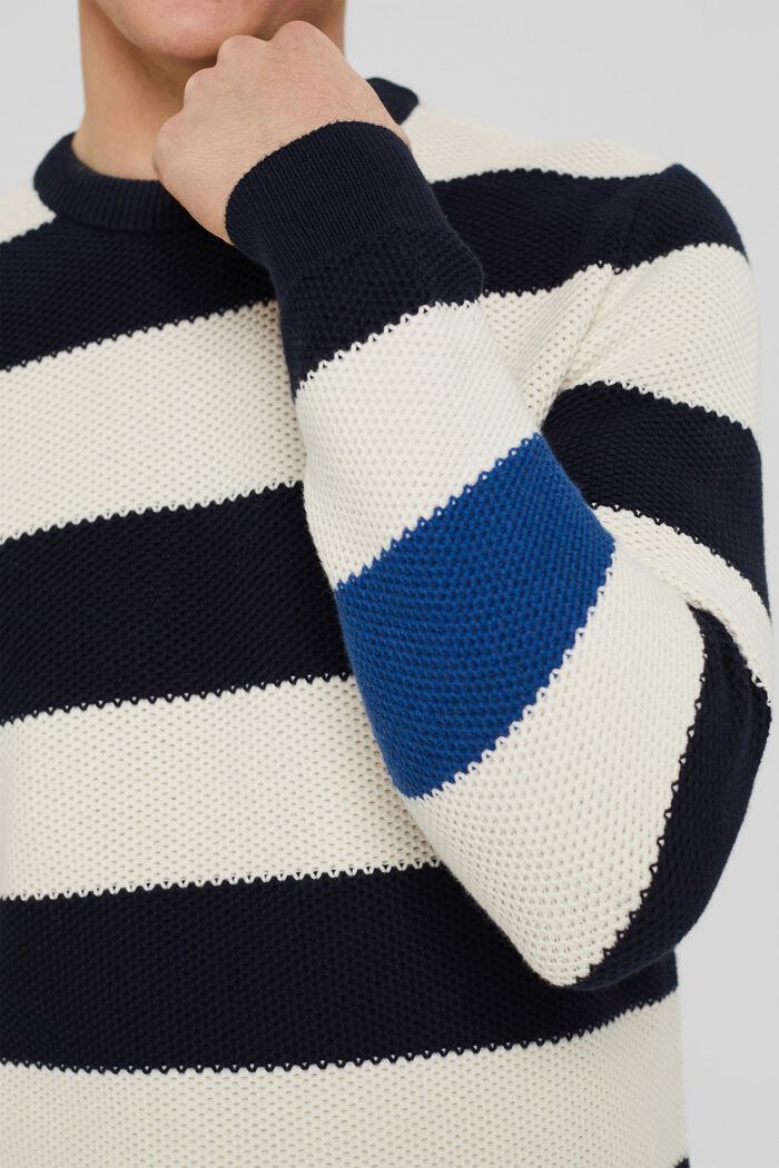 Knit jumper with a stripe pattern, NAVY, detail image number 2