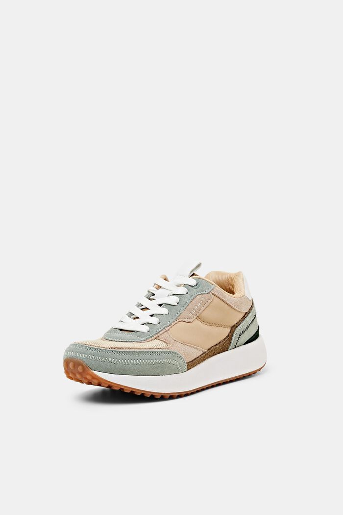 Suede leather sneakers, LIGHT GREEN, detail image number 2