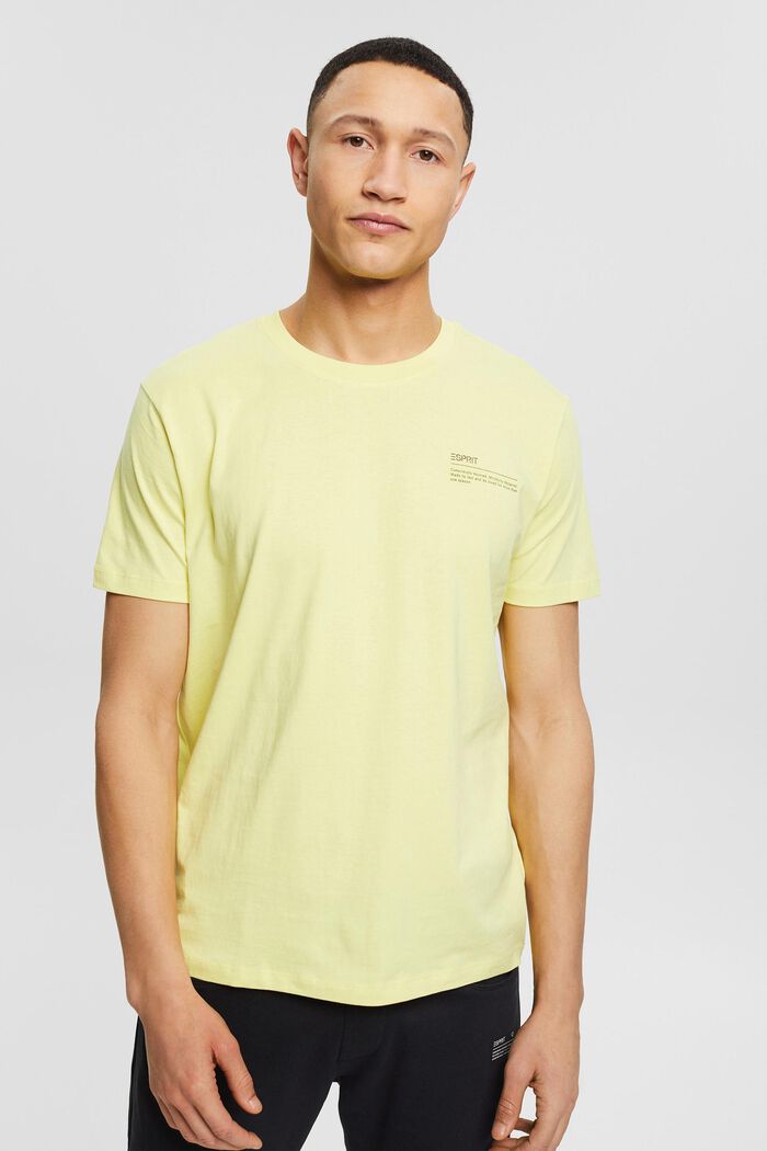 Jersey T-shirt with a print, 100% organic cotton, NEW YELLOW, detail image number 0