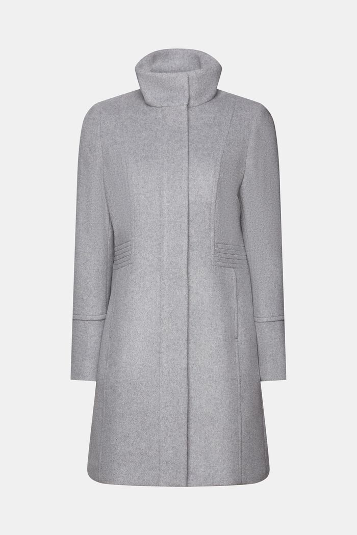 Recycled: wool blend coat, LIGHT GREY, detail image number 7