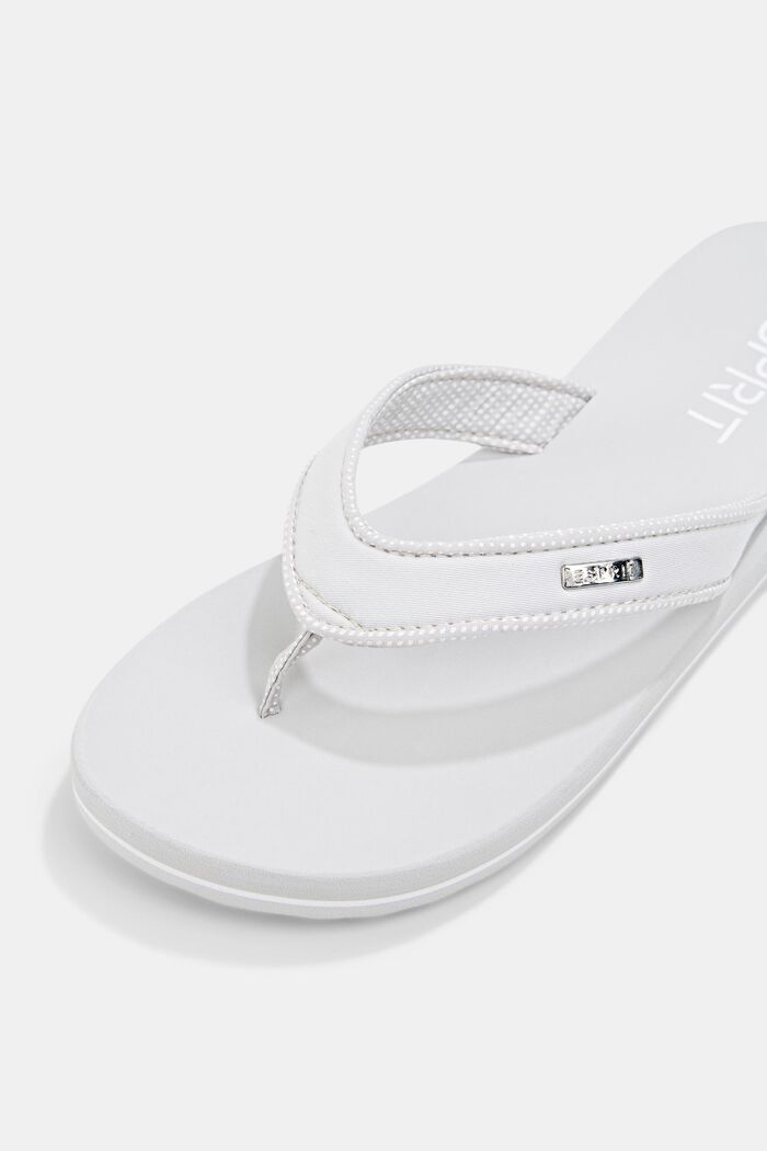 Thong sandals with fabric straps, LIGHT GREY, detail image number 4