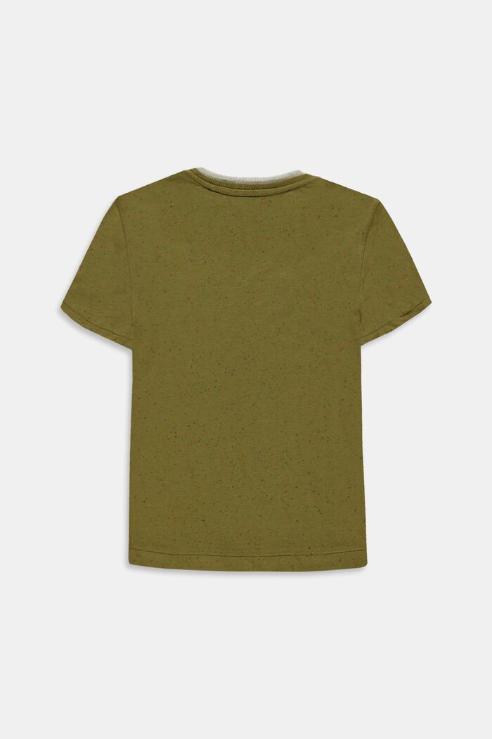 Double collar T-shirt made of cotton, LEAF GREEN, detail image number 1