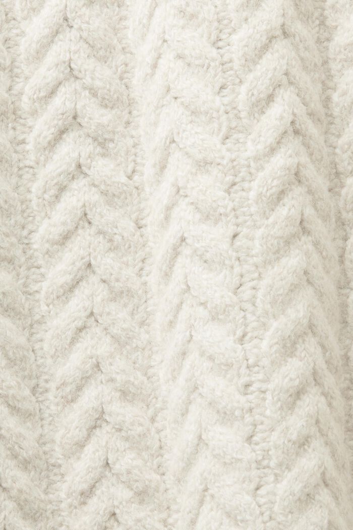 Cable Knit Rollneck Sweater, OFF WHITE, detail image number 5