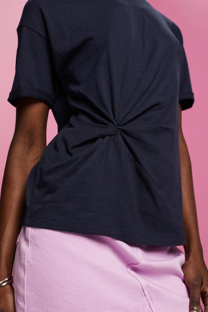 T-shirt with twisted detail, NAVY, detail image number 2