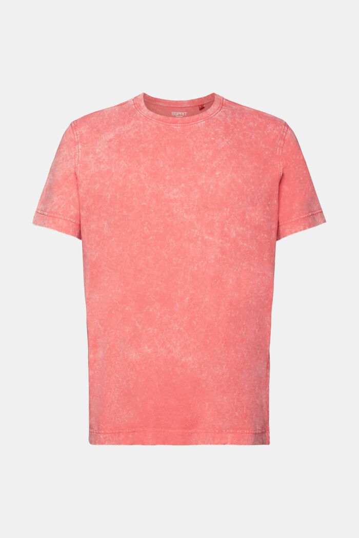 Stone washed T-shirt, 100% cotton, CORAL RED, detail image number 6