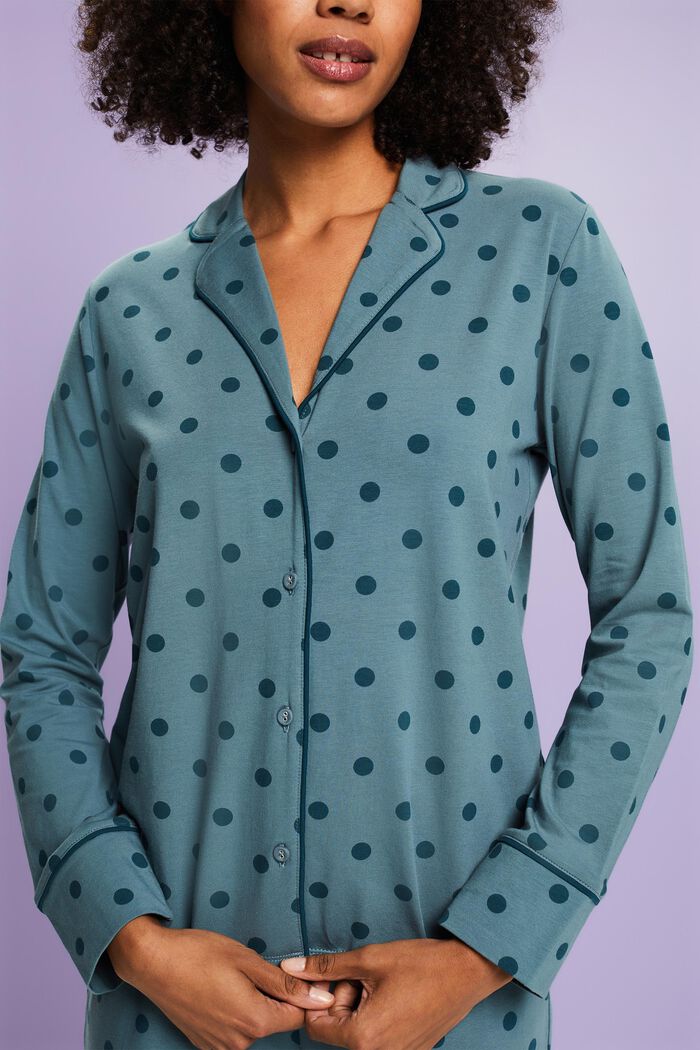 Jersey Long Pyjama Set, TEAL BLUE, detail image number 2