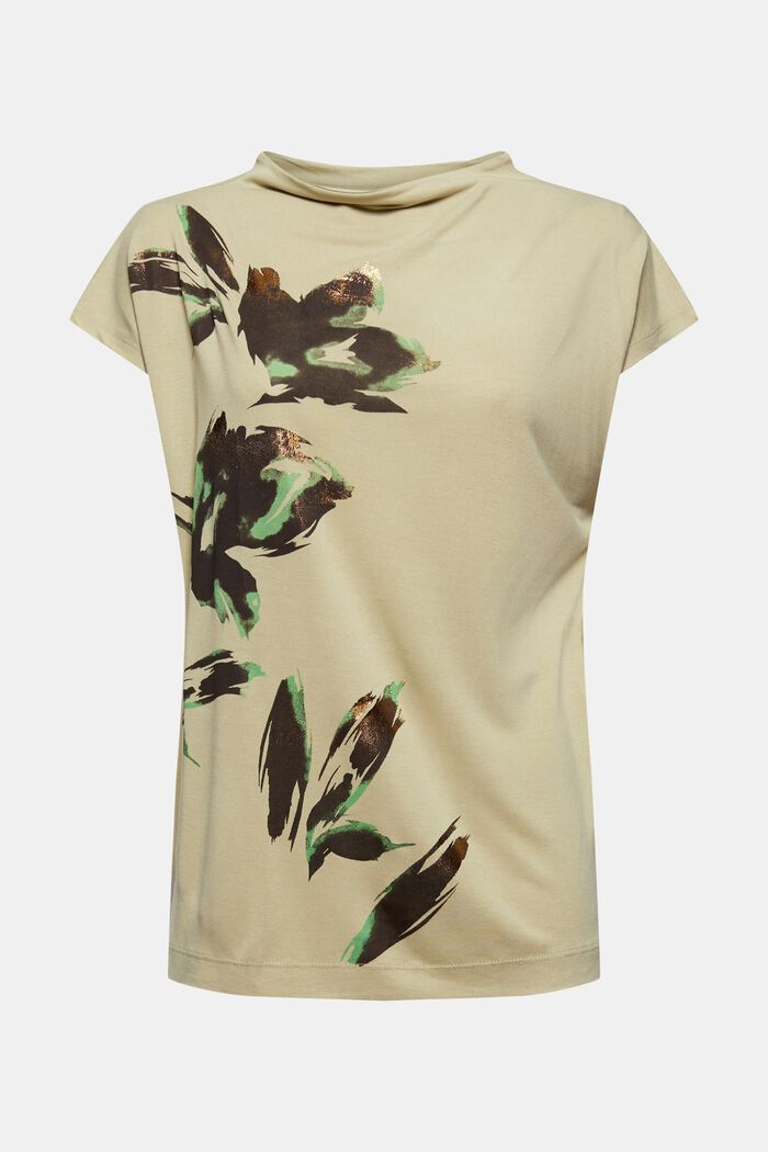 Floral T-shirt in TENCEL™ x REFIBRA™, DUSTY GREEN, detail image number 6