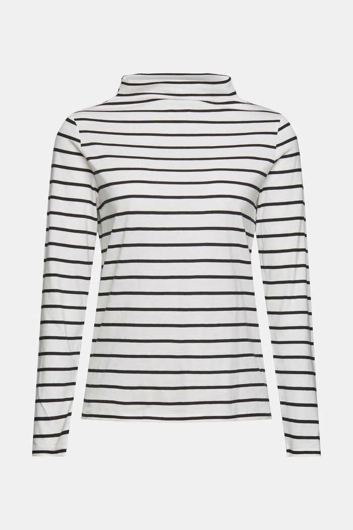 Striped long sleeve top in organic cotton