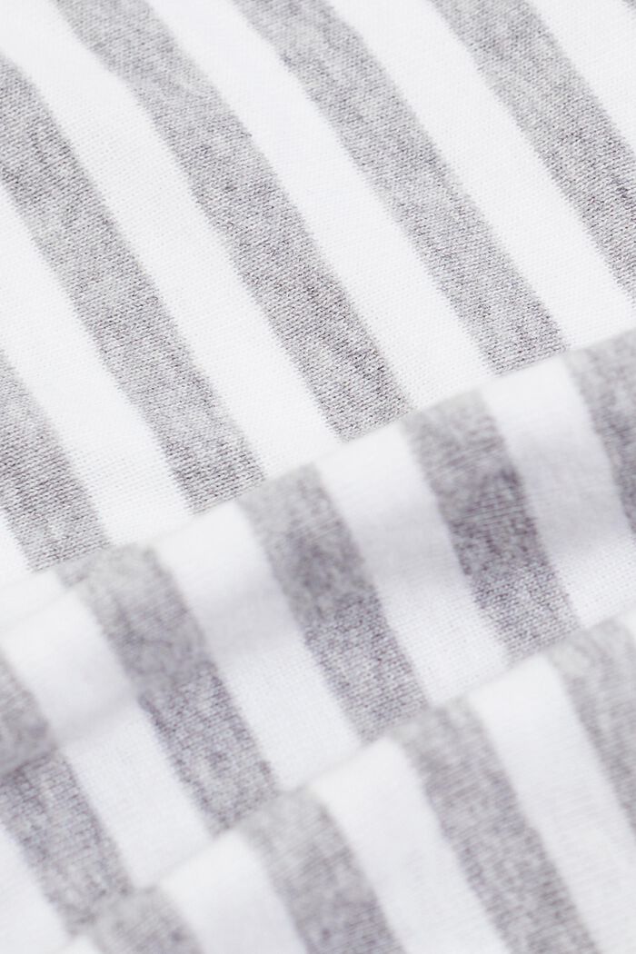 Logo-Print Striped Cotton T-Shirt, WHITE, detail image number 5