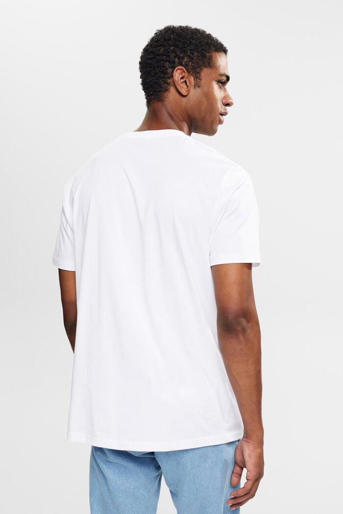 Jersey T-shirt with an embroidered logo, WHITE, detail image number 3