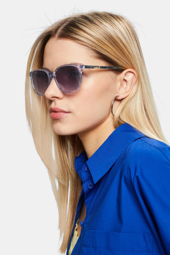 Gradient Square Framed Sunglasses, BLUE, detail image number 4