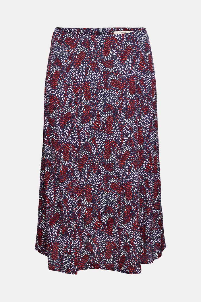 Printed skirt, LENZING™ ECOVERO™, NAVY, detail image number 6