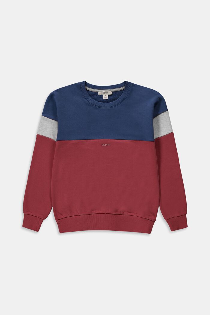 Colour block sweatshirt, GARNET RED, detail image number 0