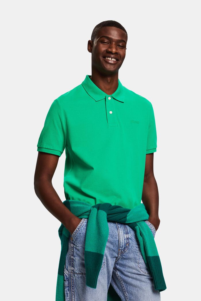 Piqué Polo Shirt, GREEN, detail image number 0