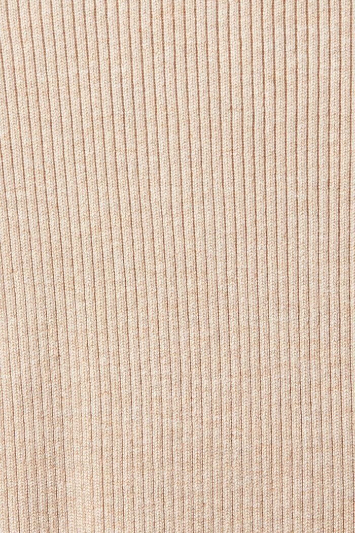 Rib-Knit Mock Neck Sweater, DUSTY NUDE, detail image number 5