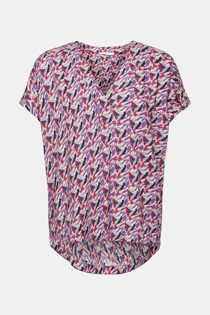 Patterned blouse, LENZING™ ECOVERO™, LAVENDER, detail image number 2