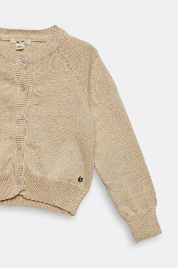 Long-Sleeve Sweater Cardigan, LIGHT BEIGE, detail image number 1