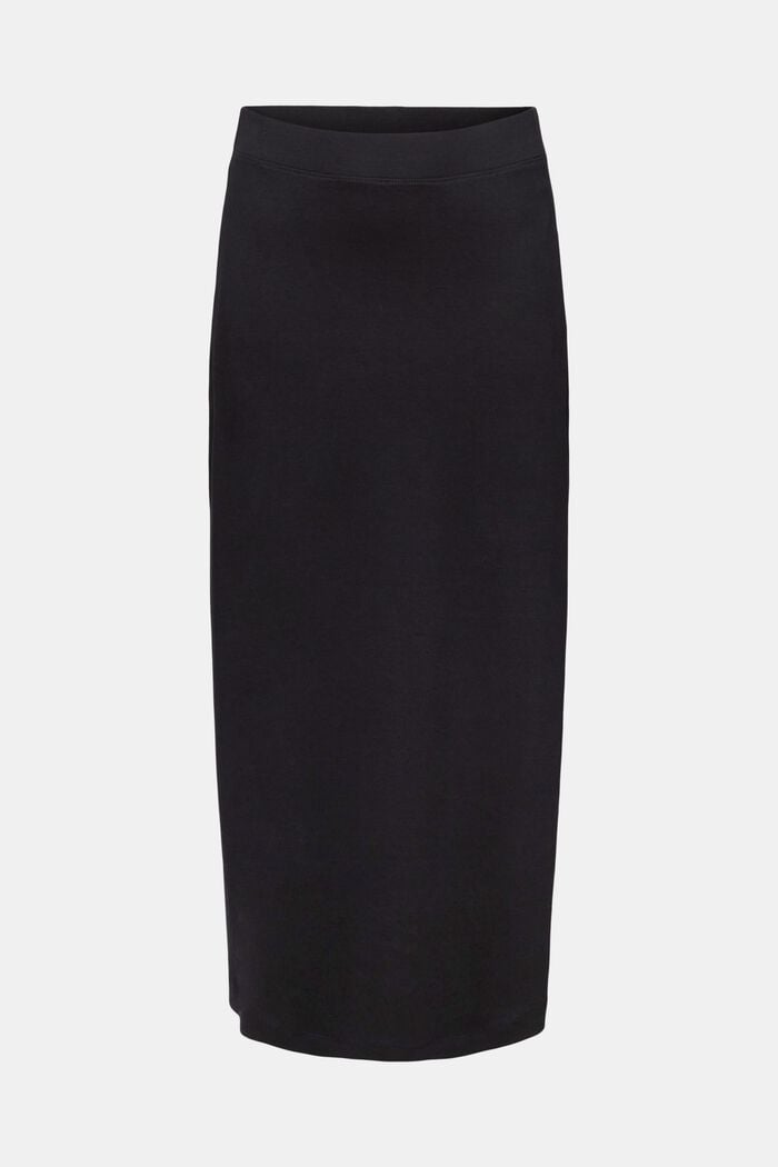 Jersey Midi Skirt, BLACK, detail image number 6