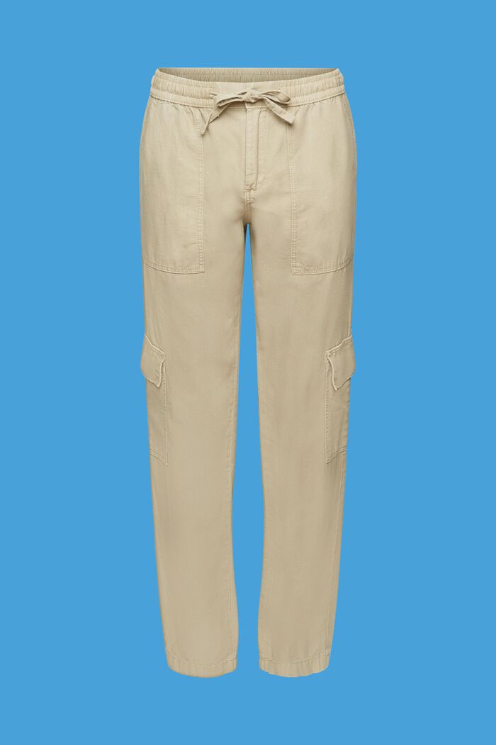 Mixed fabric cargo trousers with TENCEL™, DUSTY GREEN, detail image number 8