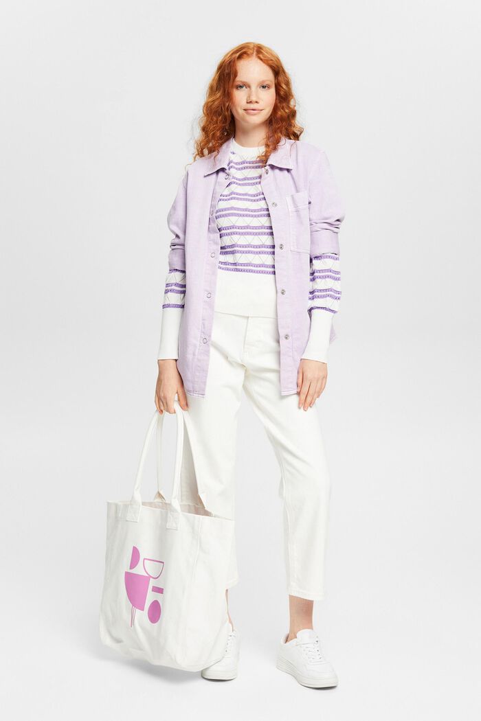 Pointelle jumper with stripes, NEW OFF WHITE, detail image number 0