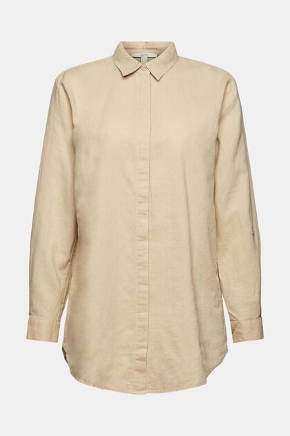 Linen blend oversized blouse