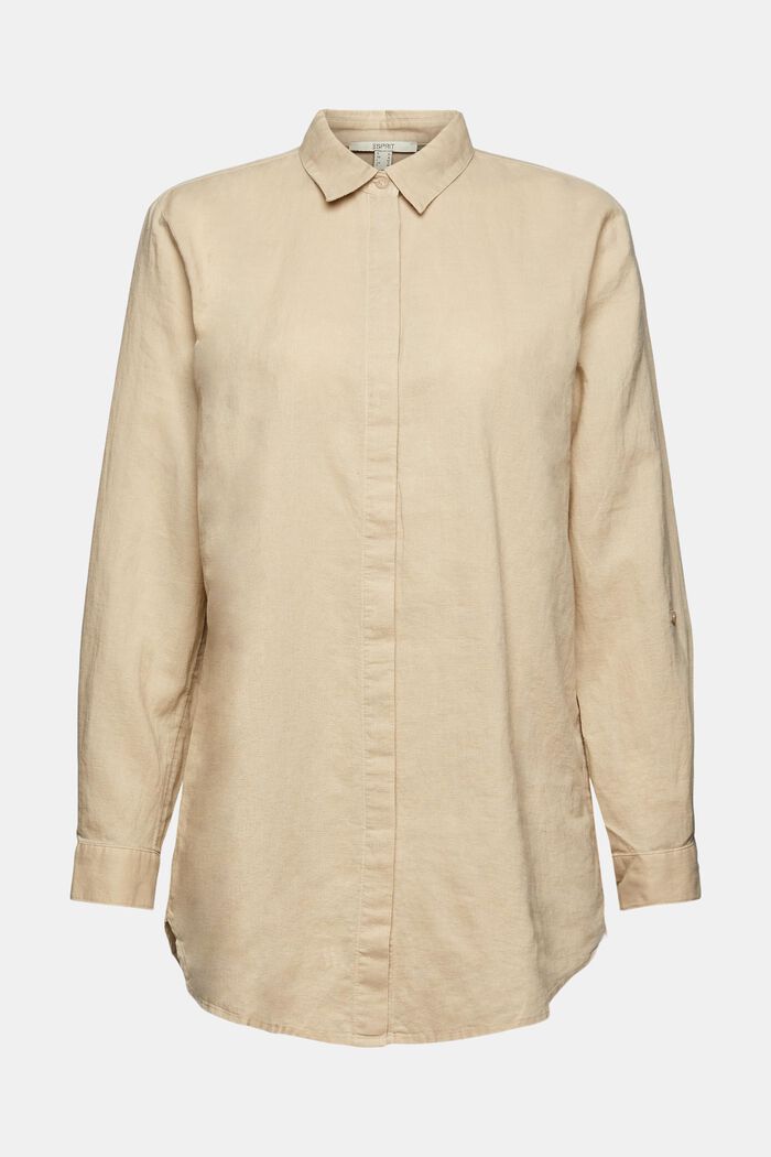 Linen blend oversized blouse, SAND, detail image number 2