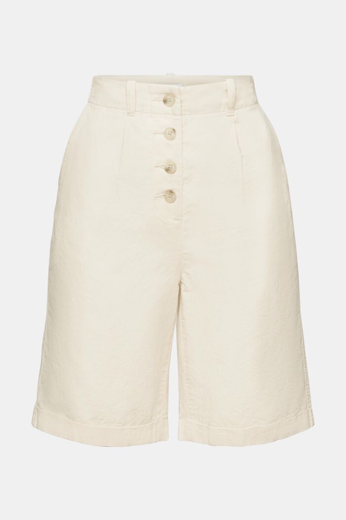 Button Fly Shorts, CREAM BEIGE, detail image number 7