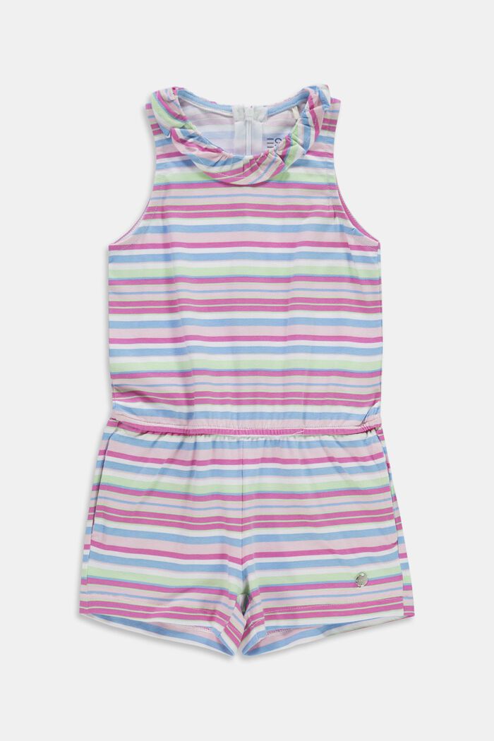 Striped jersey jumpsuit in cotton