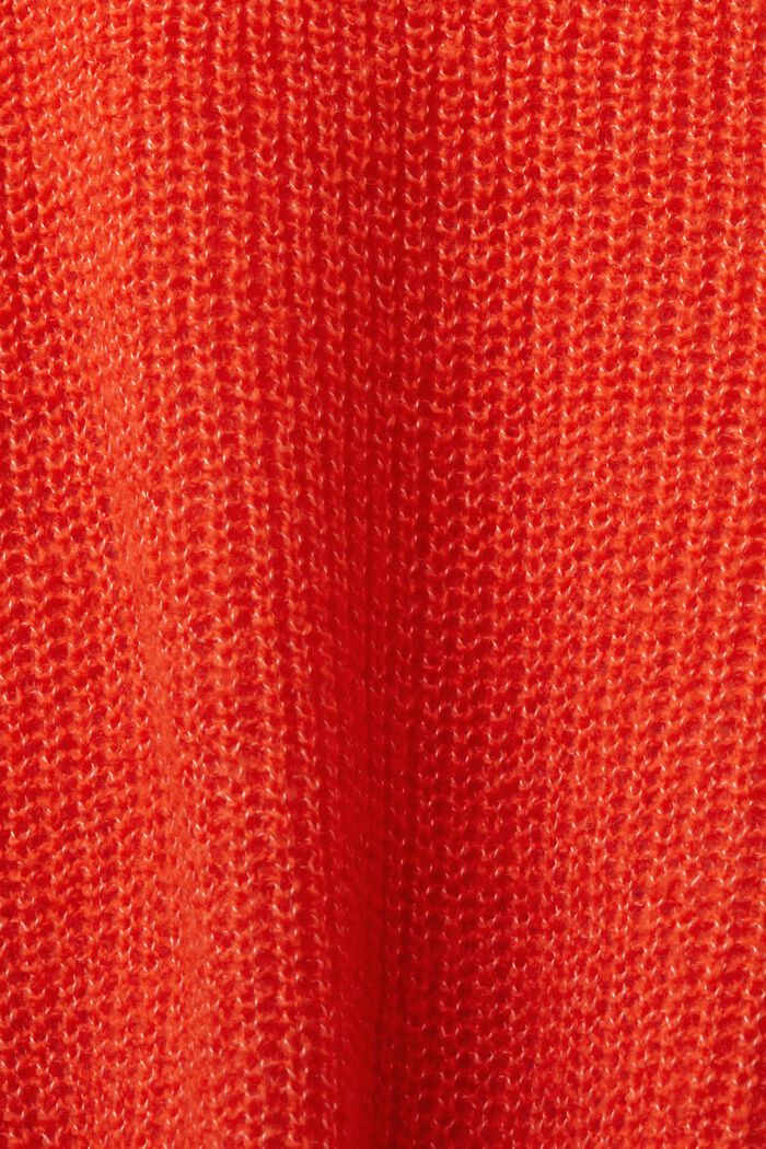 V-neck jumper, wool blend, BRIGHT ORANGE, detail image number 5