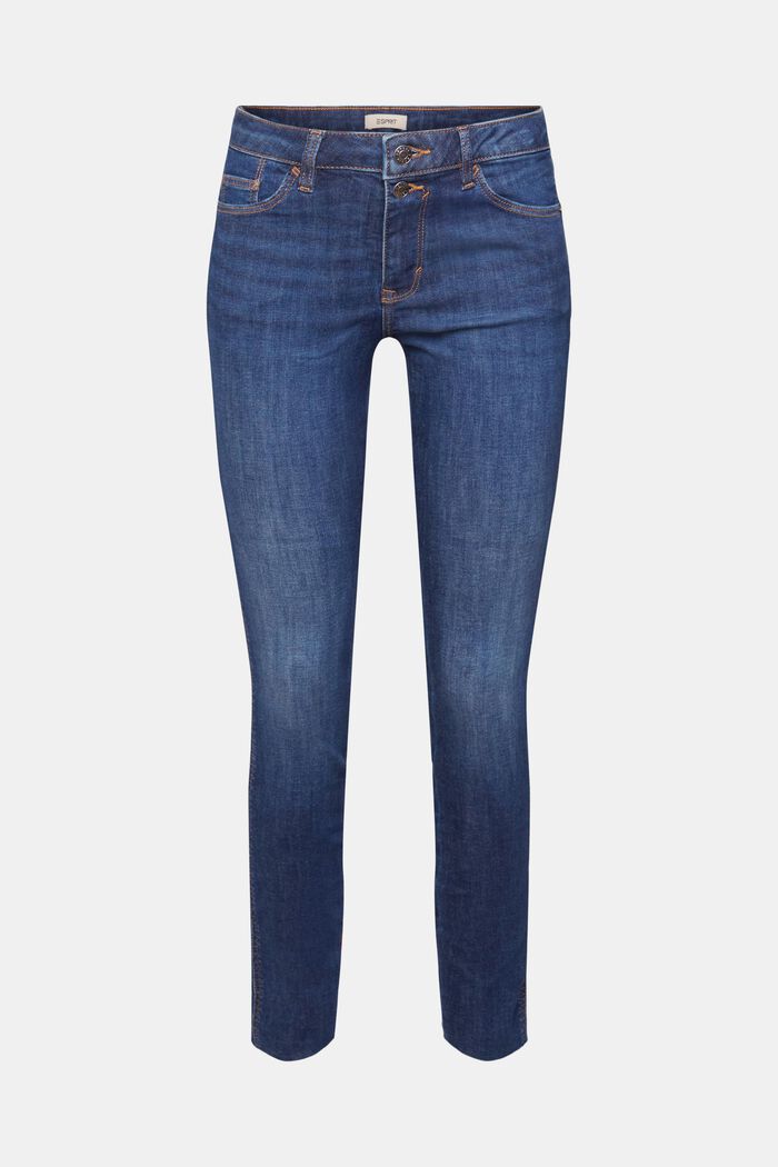 High-rise skinny stretch jeans, BLUE LIGHT WASHED, detail image number 7