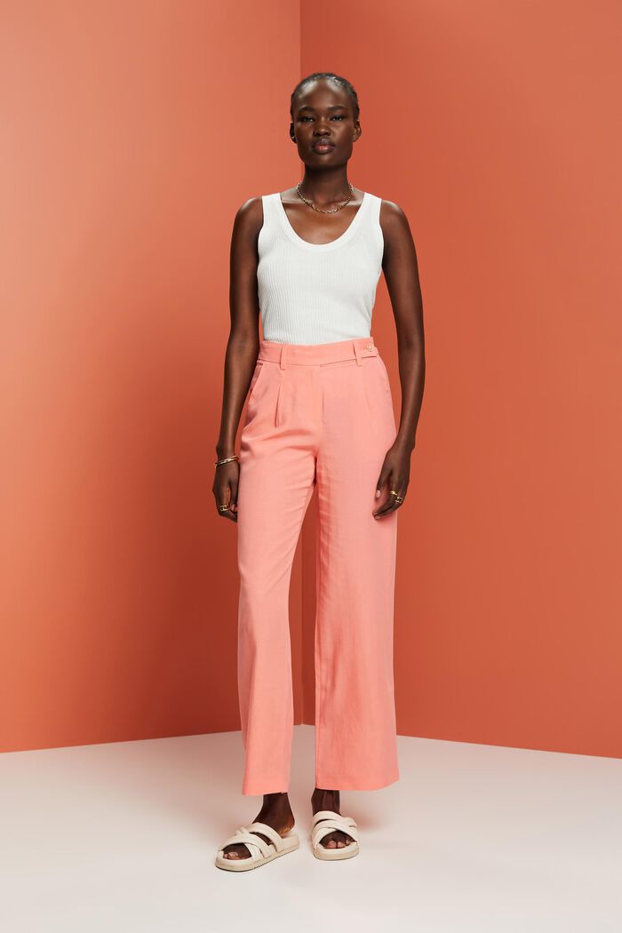 Wide leg trousers, TENCEL™, CORAL, detail image number 5