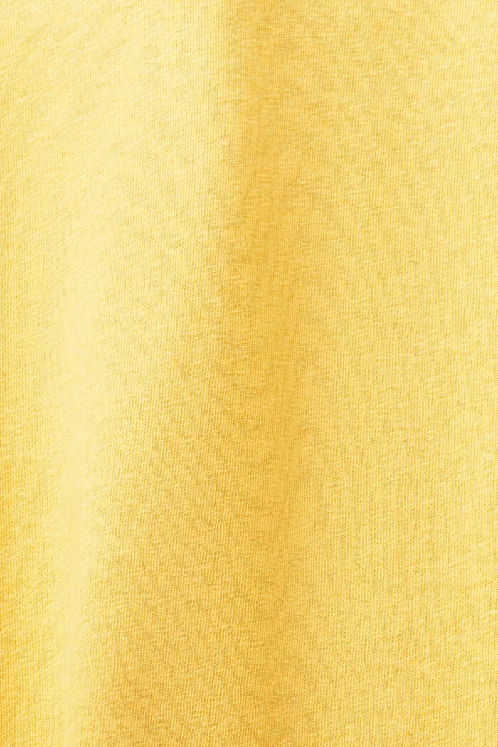 Cotton-Linen Polo Shirt, SUNFLOWER YELLOW, detail image number 5