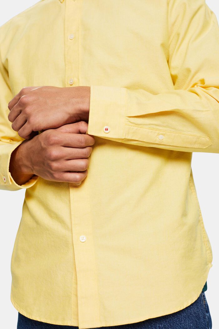 Cotton Oxford Shirt, YELLOW, detail image number 3