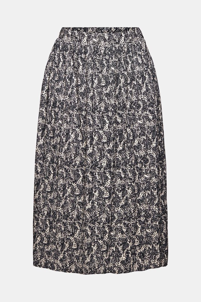 Patterned midi skirt with a crinkle finish, OFF WHITE, detail image number 0