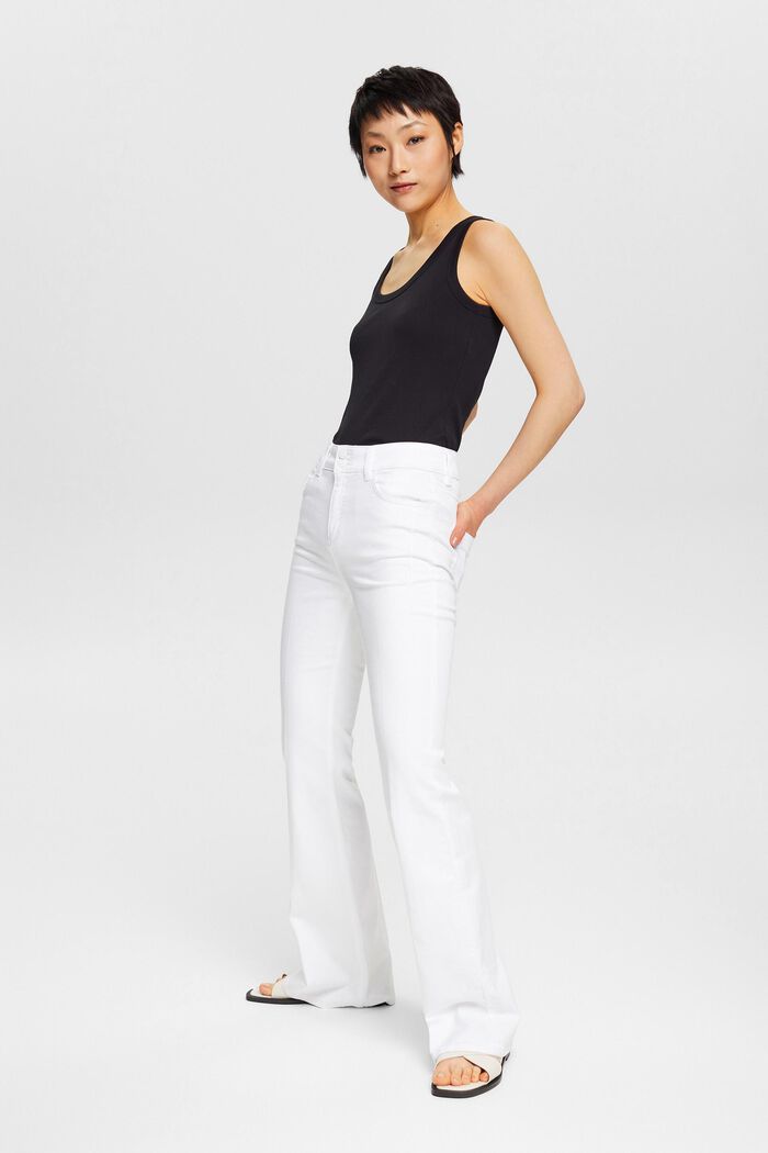 Bootcut jeans with pressed pleat, WHITE, detail image number 6