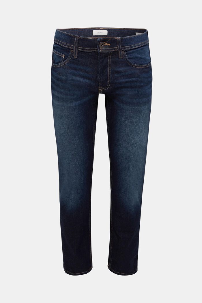 Stretch jeans containing organic cotton, BLUE DARK WASHED, detail image number 1