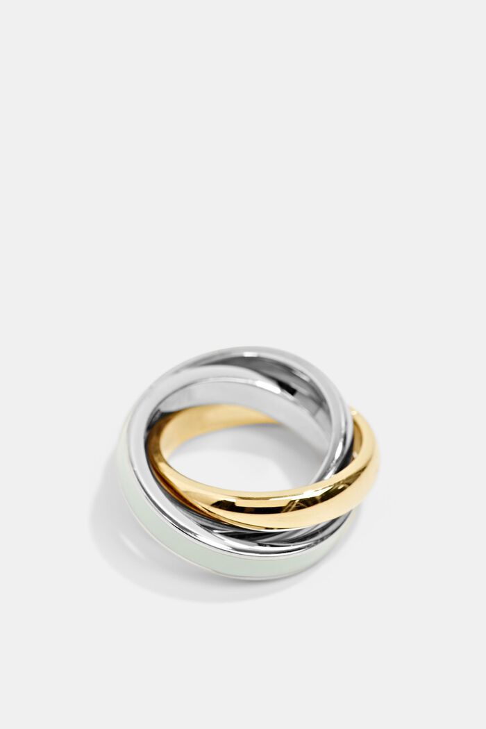 Stainless steel ring trio, GOLD BICOLOUR, overview