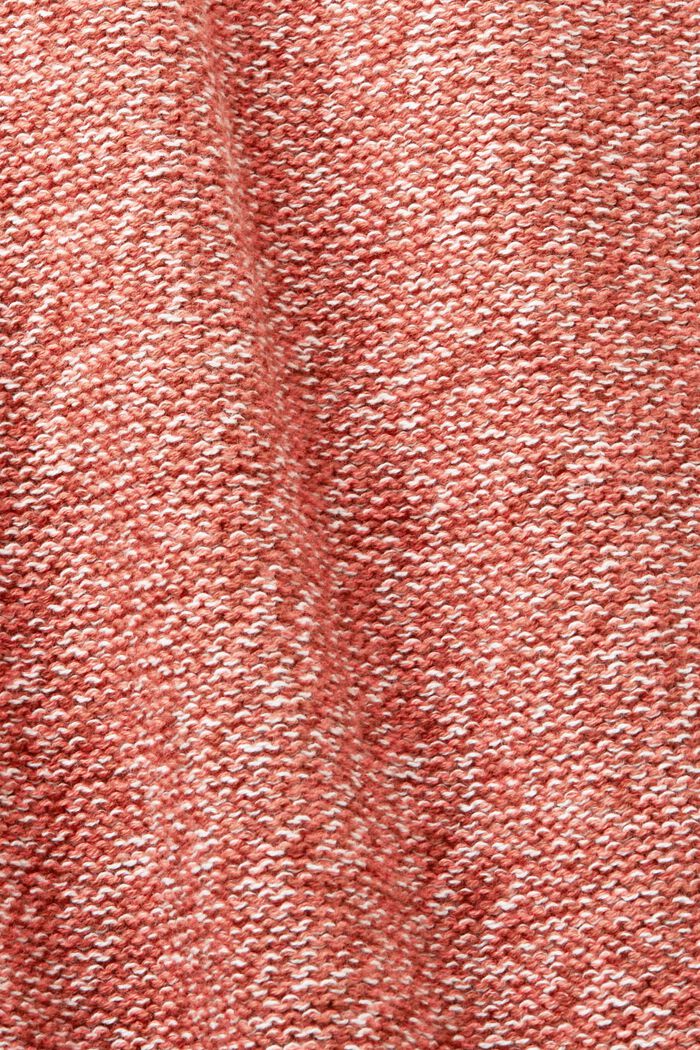 Open longline cardigan, 100% cotton, CORAL RED, detail image number 4
