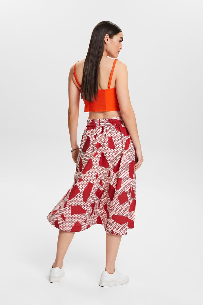 Drawstring Midi Skirt, DARK RED, detail image number 2