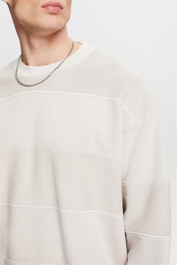 Textured Organic Cotton Sweatshirt, LIGHT BEIGE, detail image number 3