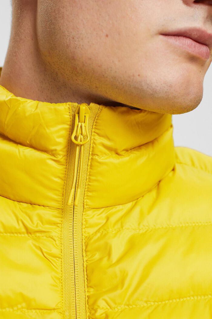 Quilted jacket with high neck, DUSTY YELLOW, detail image number 0