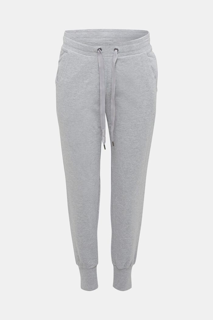 Velvety tracksuit bottoms with organic cotton, MEDIUM GREY, detail image number 0