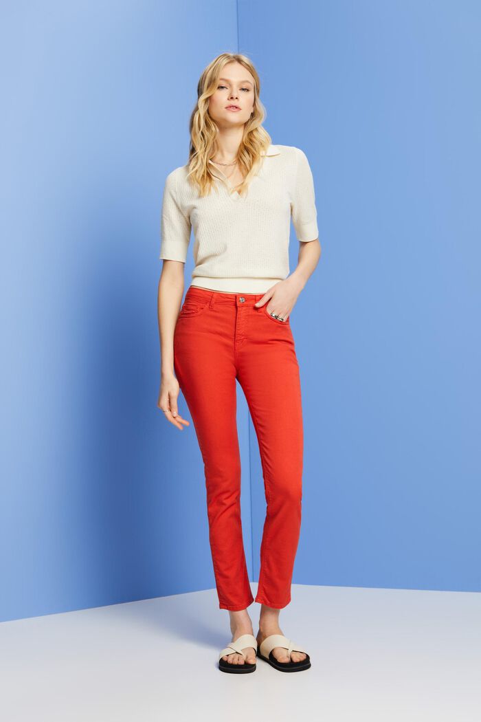 Mid-rise slim fit jeans, ORANGE RED, detail image number 5