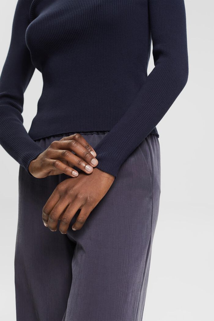 Jumper with a ribbed finish, NAVY, detail image number 0